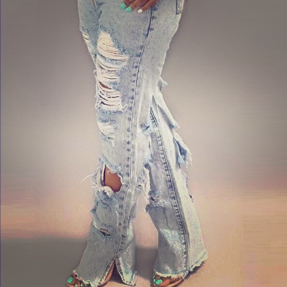 Distressed jeans